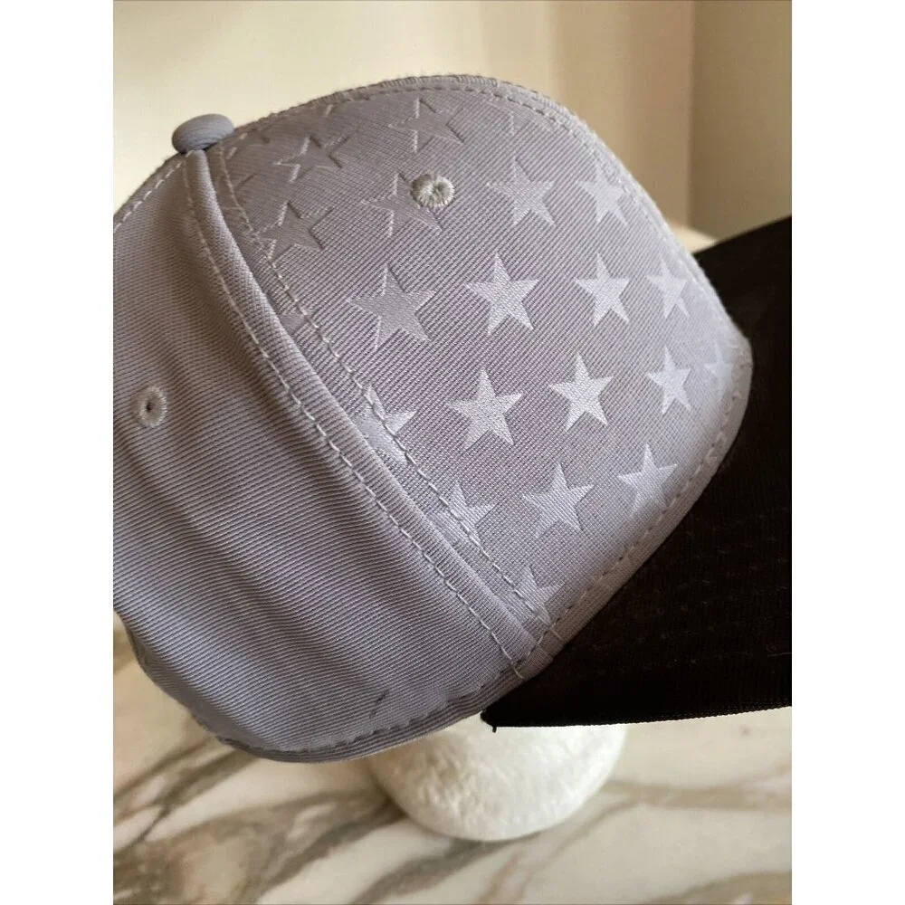 Essencial Myrtle Beach Snapback Hat Grey Black Star Pattern Flat Bill Cap Mens